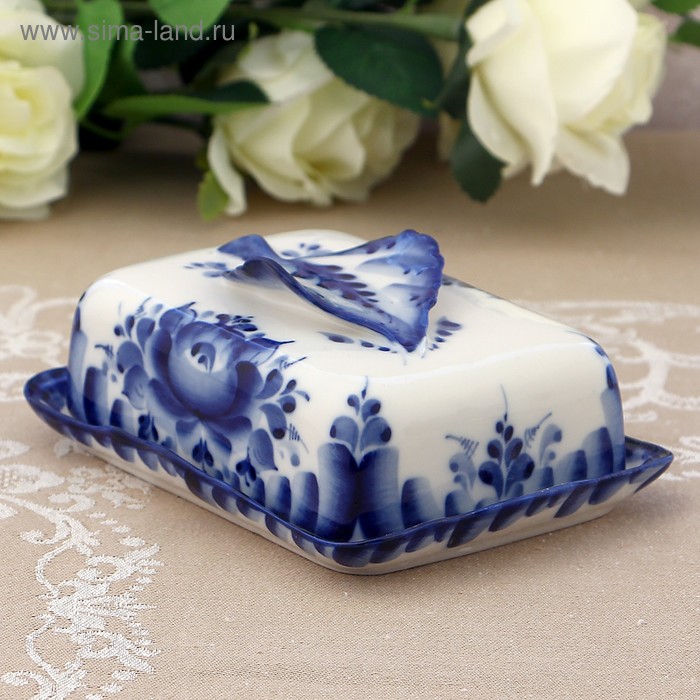 Маслёнка «Лист», 12,7х11х7,5 см, гжель
Маслёнка «Лист», 12,7х11х7,5 см, гжель