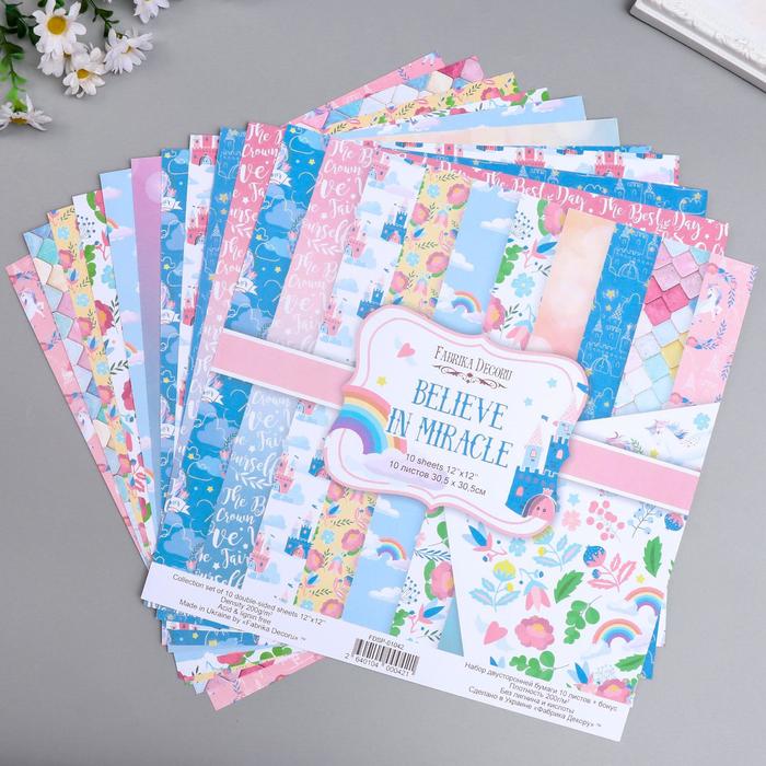 Набор бумаги для скрапбукинга "Believe in miracle" " 10 листов, 30,5х30,5 см
Набор бумаги для скрапбукинга "Believe in miracle" " 10 листов, 30,5х30,5 см