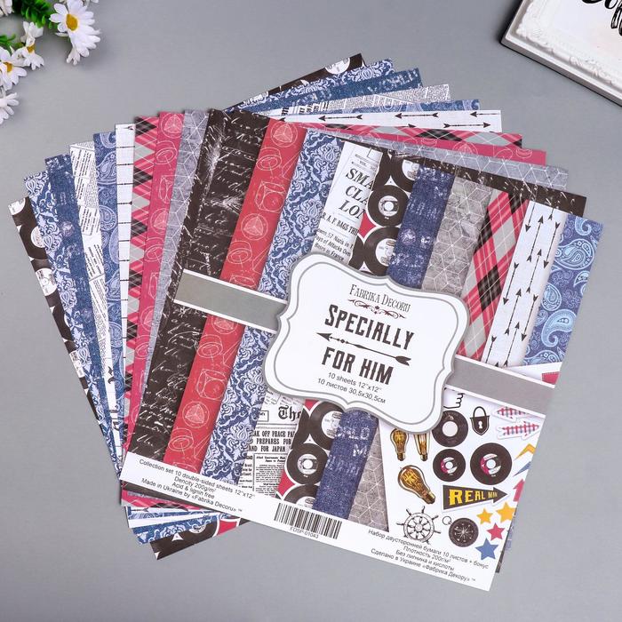 Набор бумаги для скрапбукинга "Specially for him " 10 листов, 30,5х30,5 см
Набор бумаги для скрапбукинга "Specially for him " 10 листов, 30,5х30,5 см