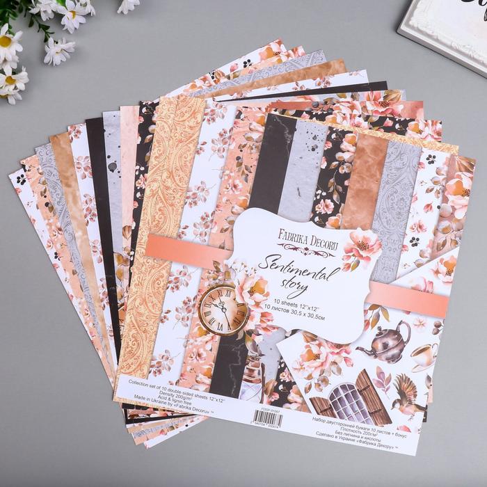 Набор бумаги для скрапбукинга "Sentimental story " 10 листов, 30,5х30,5 см 
Набор бумаги для скрапбукинга "Sentimental story " 10 листов, 30,5х30,5 см