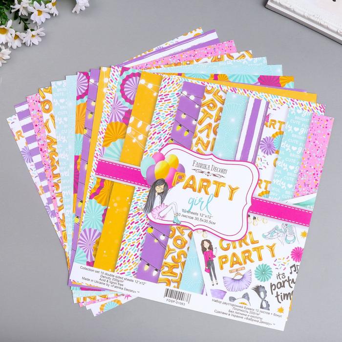 Набор бумаги для скрапбукинга "Party girl " 10 листов, 30,5х30,5 см
Набор бумаги для скрапбукинга "Party girl " 10 листов, 30,5х30,5 см