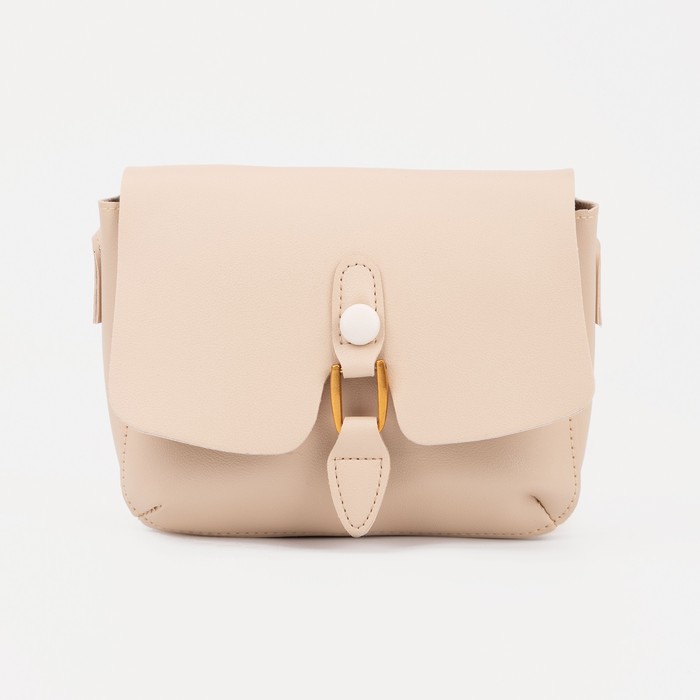 Сумка-мессенджер на клапане, длинный ремень, цвет бежевый 
Сумка-мессенджер на клапане, длинный ремень, цвет бежевый