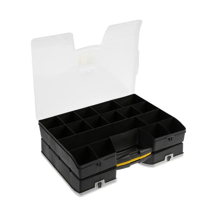 Органайзер двухсторонний ТУНДРА, 34 ячейки, 18", 37х30х12,6 см, переставные перегородки
Органайзер двухсторонний ТУНДРА, 34 ячейки, 18", 37х30х12,6 см, переставные перегородки