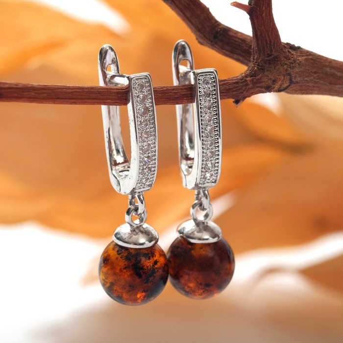 Серьги посеребрение шар №8 "Янтарь", цвет вишнёвый
Серьги посеребрение шар №8 "Янтарь", цвет вишнёвый