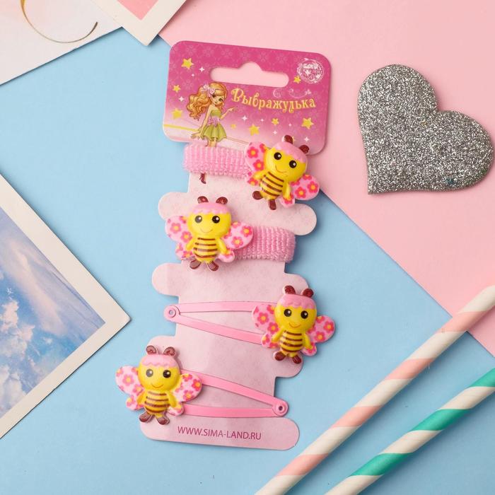 Набор для волос "Веселый глянец" (2 резинки, 2 невидимки) пчёлки, розовый
Набор для волос "Веселый глянец" (2 резинки, 2 невидимки) пчёлки, розовый