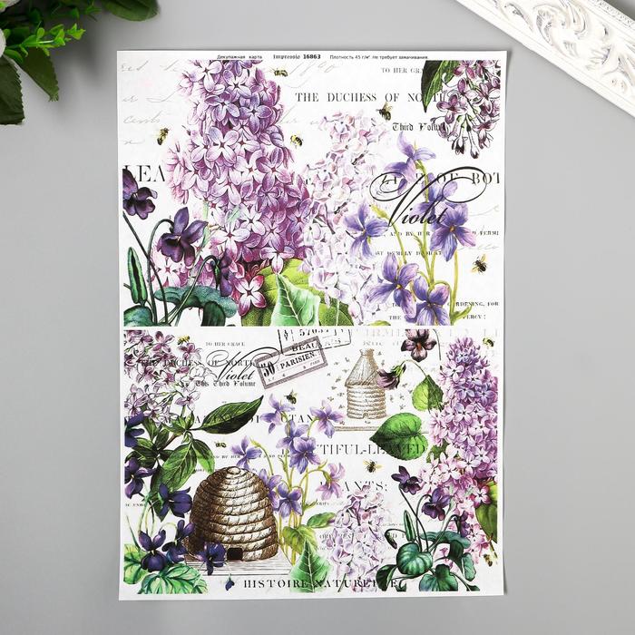 Декупажная карта "Сиреневые цветы" плотность 45г/м2, формат А4
Декупажная карта "Сиреневые цветы" плотность 45г/м2, формат А4