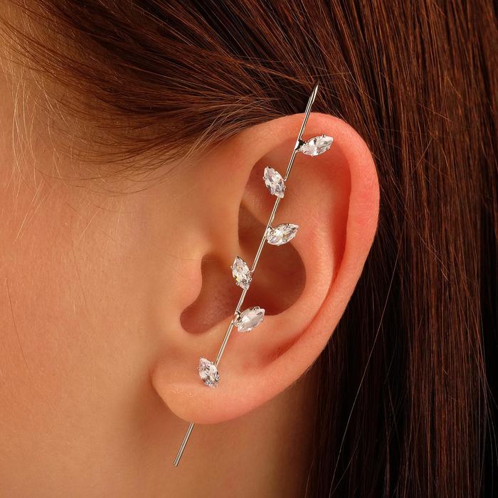 Серьги "Каффы" булавка, листья, цвет белый в серебре
Серьги "Каффы" булавка, листья, цвет белый в серебре