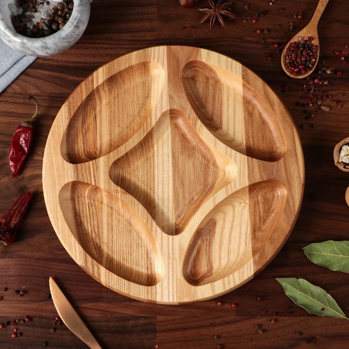 Менажница деревянная "Универсальная", с разделочной доской, 25 см, массив ясеня
Менажница деревянная "Универсальная", с разделочной доской, 25 см, массив ясеня