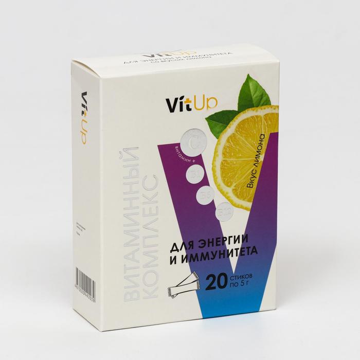 Витаминный комплекс VitUp со вкусом лимона, 20 стиков по 5 г, БАД
Витаминный комплекс VitUp со вкусом лимона, 20 стиков по 5 г, БАД
