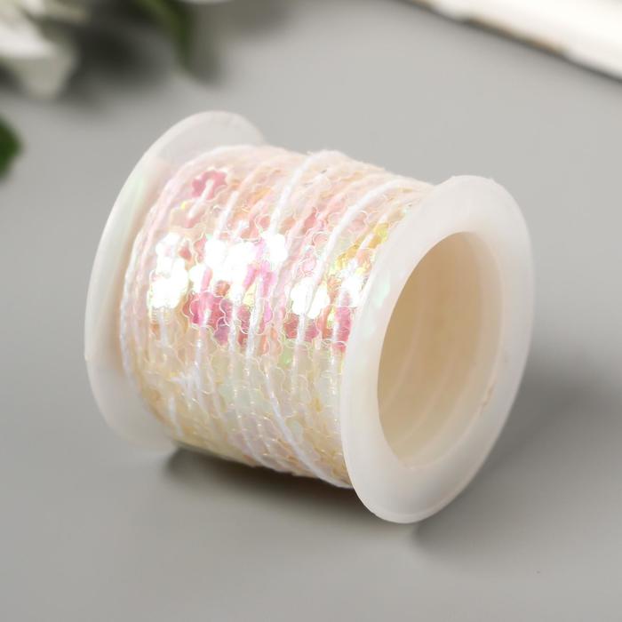 Нить из пайеток на бобине "Цветочки перламутр" намотка 5 метров d-0,5 см
Нить из пайеток на бобине "Цветочки перламутр" намотка 5 метров d-0,5 см