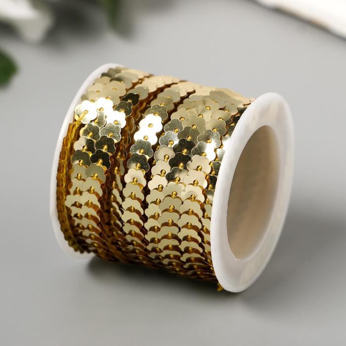 Нить из пайеток на бобине "Цветочки золото" намотка 5 метров d-0,5 см
Нить из пайеток на бобине "Цветочки золото" намотка 5 метров d-0,5 см