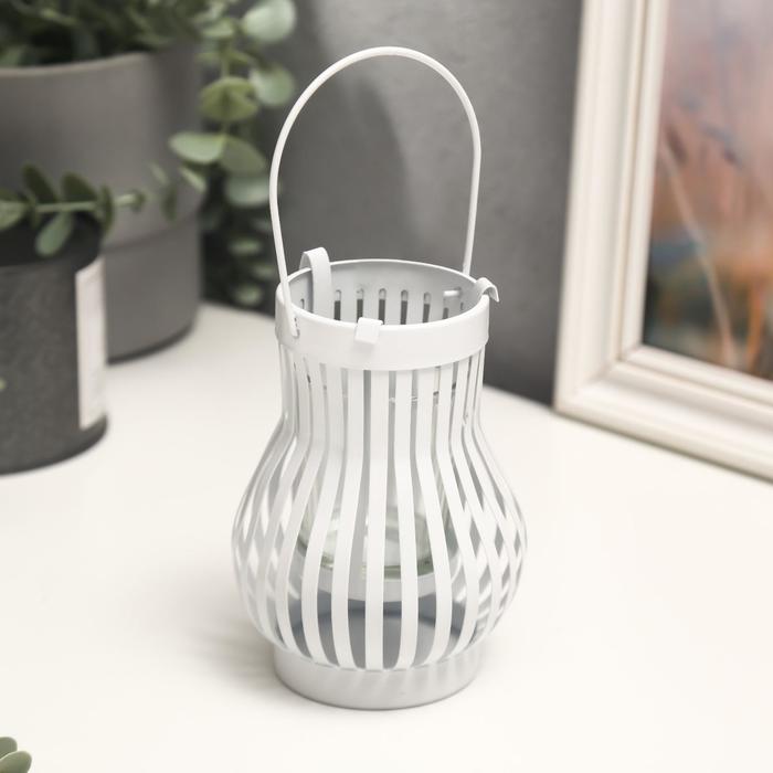 Подсвечник металл, стекло на 1 свечу "Фонарик" белый 12х9х9 см
Подсвечник металл, стекло на 1 свечу "Фонарик" белый 12х9х9 см