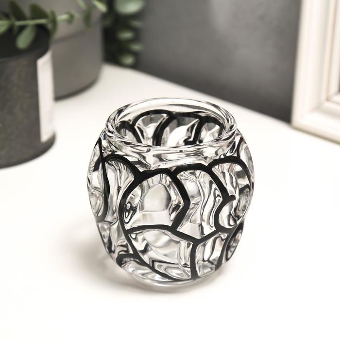 Подсвечник стекло на 1 свечу "Плавкий" прозрачный с чёрным 9х9х9 см
Подсвечник стекло на 1 свечу "Плавкий" прозрачный с чёрным 9х9х9 см