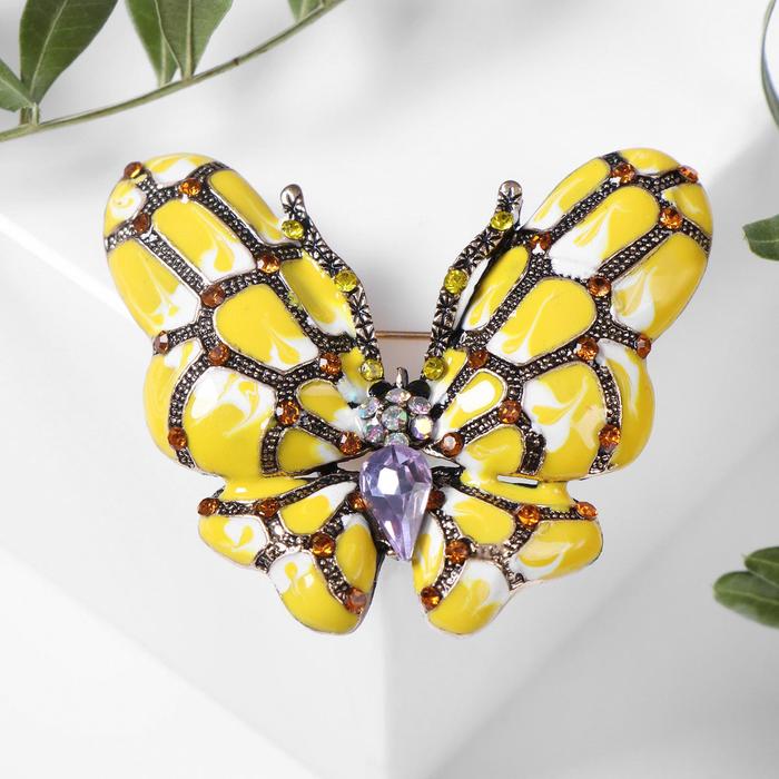 Брошь "Бабочка" вива, цвет жёлтый в чернёном золоте
Брошь "Бабочка" вива, цвет жёлтый в чернёном золоте