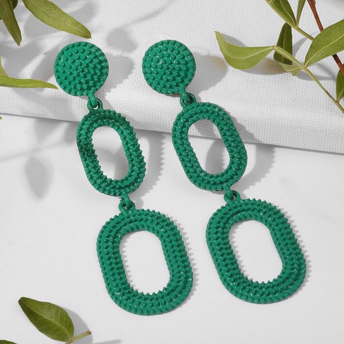 Серьги металл "Затмение" два овала, цвет зелёный
Серьги металл "Затмение" два овала, цвет зелёный