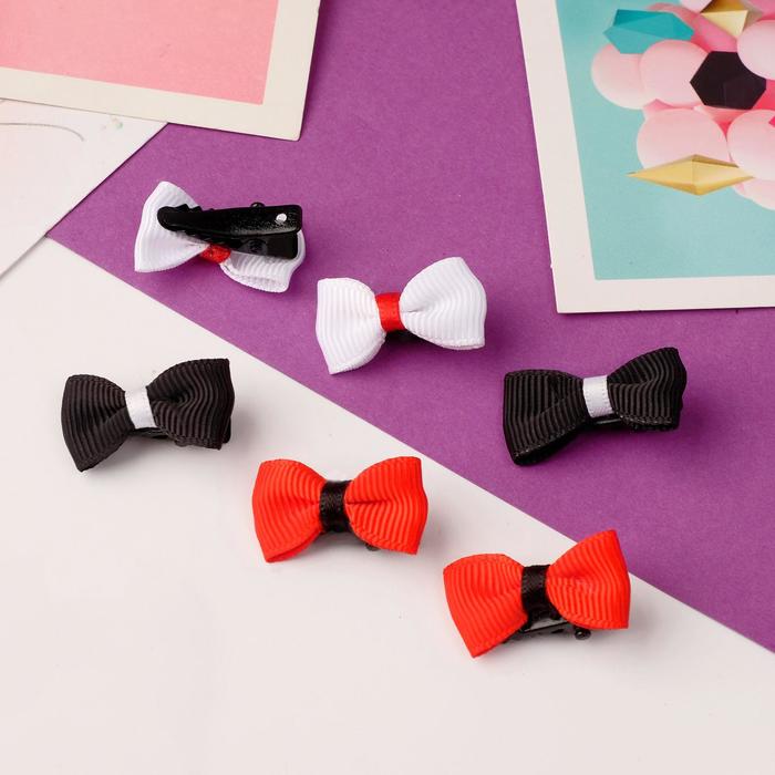 Зажим для волос "Бантик" (набор 6 шт) контраст 3 см, микс
Зажим для волос "Бантик" (набор 6 шт) контраст 3 см, микс