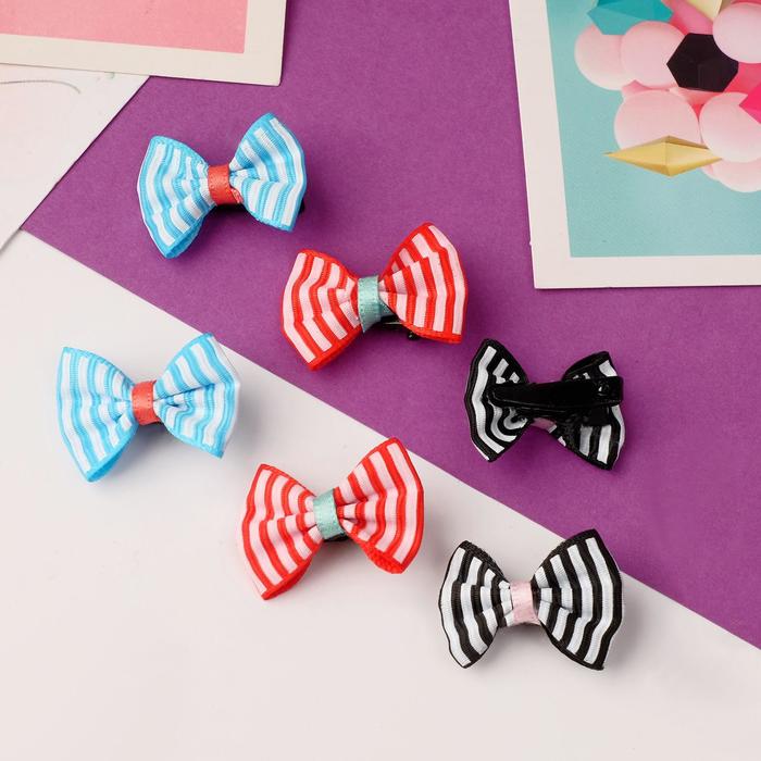 Зажим для волос "Бантик" (набор 6 шт) морячка 3 см, микс
Зажим для волос "Бантик" (набор 6 шт) морячка 3 см, микс