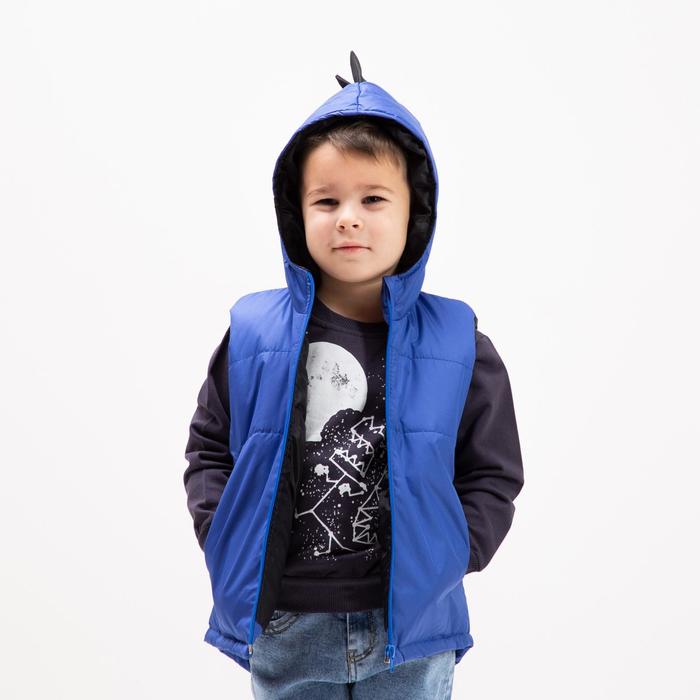 фото Жилет детский, цвет василёк, рост 104-110 см ольга