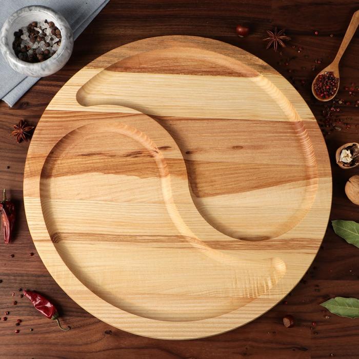 Менажница деревянная "Инь-Янь", с разделочной доской, d-40 см, массив ясеня
Менажница деревянная "Инь-Янь", с разделочной доской, d-40 см, массив ясеня