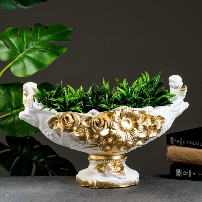 Вазон "Ладья" белое золото, 2,8л/ 50х30х25см
Вазон "Ладья" белое золото, 2,8л/ 50х30х25см