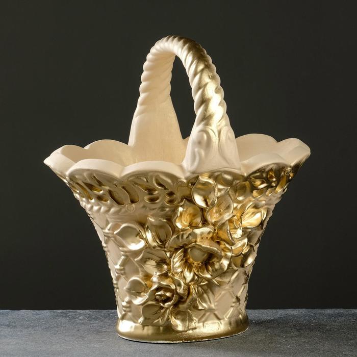 Фигурное кашпо "Корзина с цветами", слоновая кость, 2,2л/ 38х25см
Фигурное кашпо "Корзина с цветами", слоновая кость, 2,2л/ 38х25см