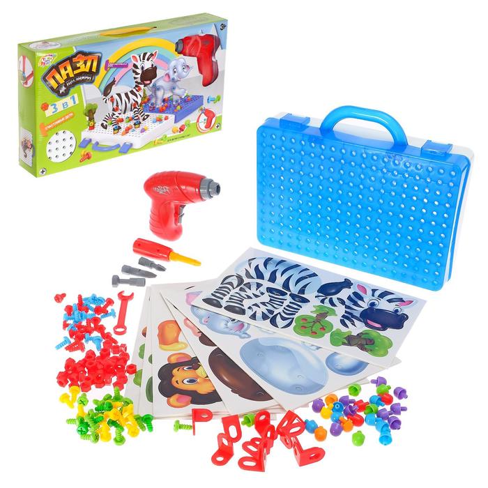 Конструктор в чемоданчике «Забавные животные», с электрической дрелью, 148 деталей
Конструктор в чемоданчике «Забавные животные», с электрической дрелью, 148 деталей