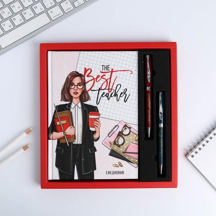Набор Ежедневник и 2 ручки The Best Teacher
Набор Ежедневник и 2 ручки The Best Teacher