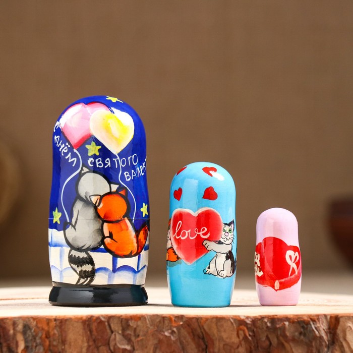 Матрешка "С днем Святого Валентина" , 3-кукольная, 9 см, ручная роспись
Матрешка "С днем Святого Валентина" , 3-кукольная, 9 см, ручная роспись