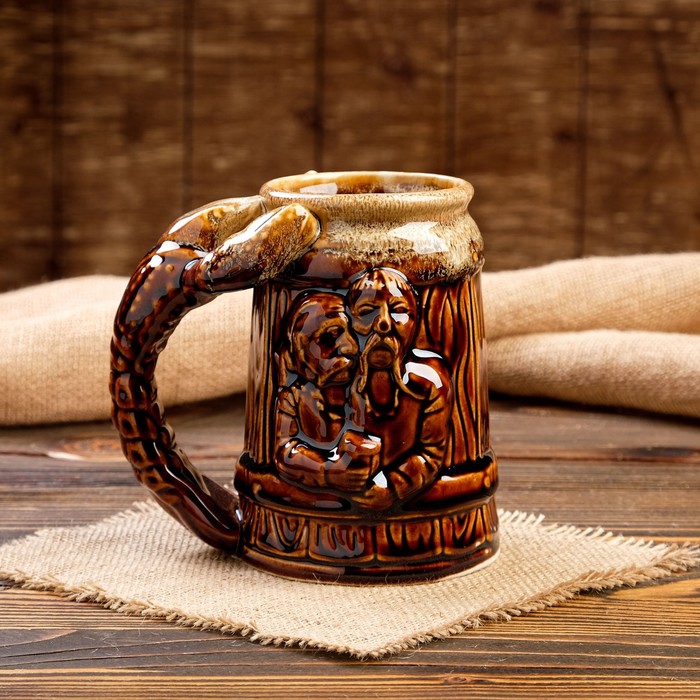 Пивная кружка "Кумовья", ручка рак, коричневая, пена, 0.8 л, 1 сорт
Пивная кружка "Кумовья", ручка рак, коричневая, пена, 0.8 л, 1 сорт