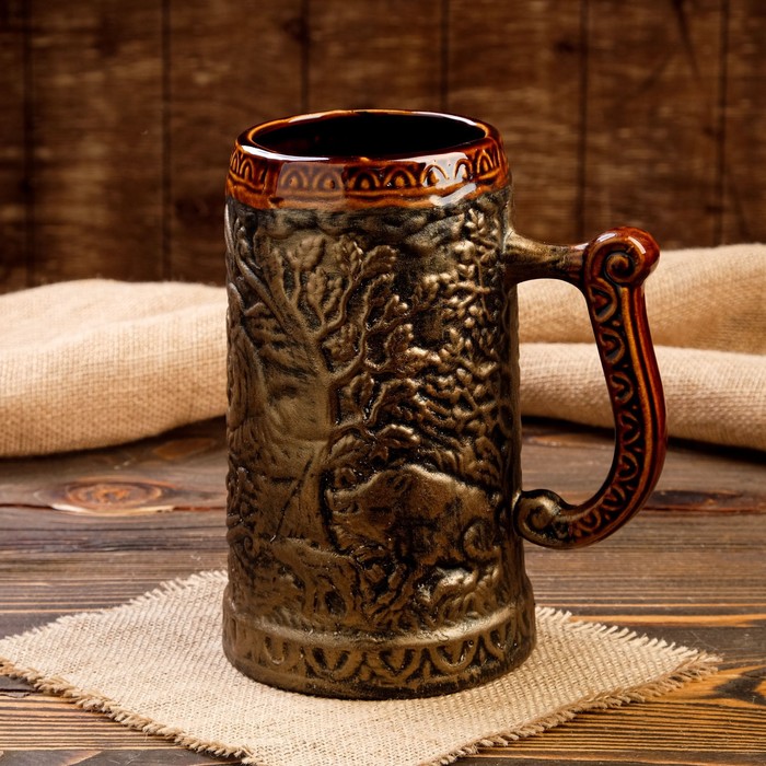 Бокал для пива "Охота", бронза, керамика, 1.5 л, 1 сорт, микс 
Бокал для пива "Охота", бронза, керамика, 1.5 л, 1 сорт, микс