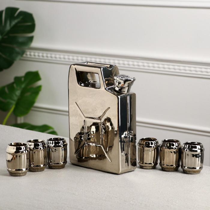 Набор для напитков "Канистра", 7 предметов, булат, серебро, 1.5/0.07 л
Набор для напитков "Канистра", 7 предметов, булат, серебро, 1.5/0.07 л