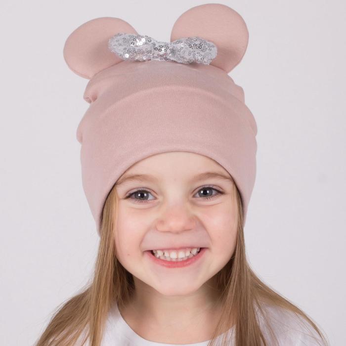 Шапочка для девочки «Мышка», цвет какао/принт бантик, размер 42-46
Шапочка для девочки «Мышка», цвет какао/принт бантик, размер 42-46