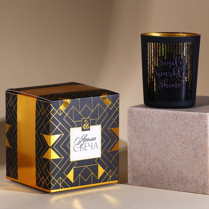 Свеча в стакане "Smile, Sparkle, Shine"
Свеча в стакане "Smile, Sparkle, Shine"