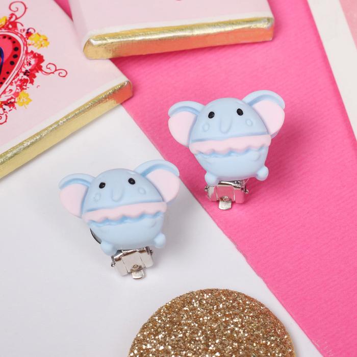 Клипсы детские "Выбражулька" слоники, цвет розово-голубой 
Клипсы детские "Выбражулька" слоники, цвет розово-голубой