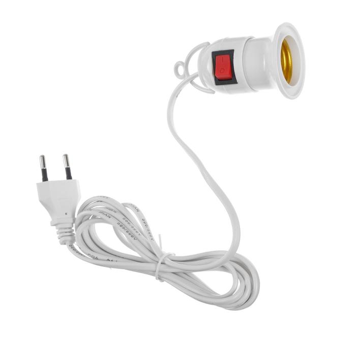 Патрон подвесной с выключателем, Е27, провод 2 м, белый
Патрон подвесной с выключателем, Е27, провод 2 м, белый