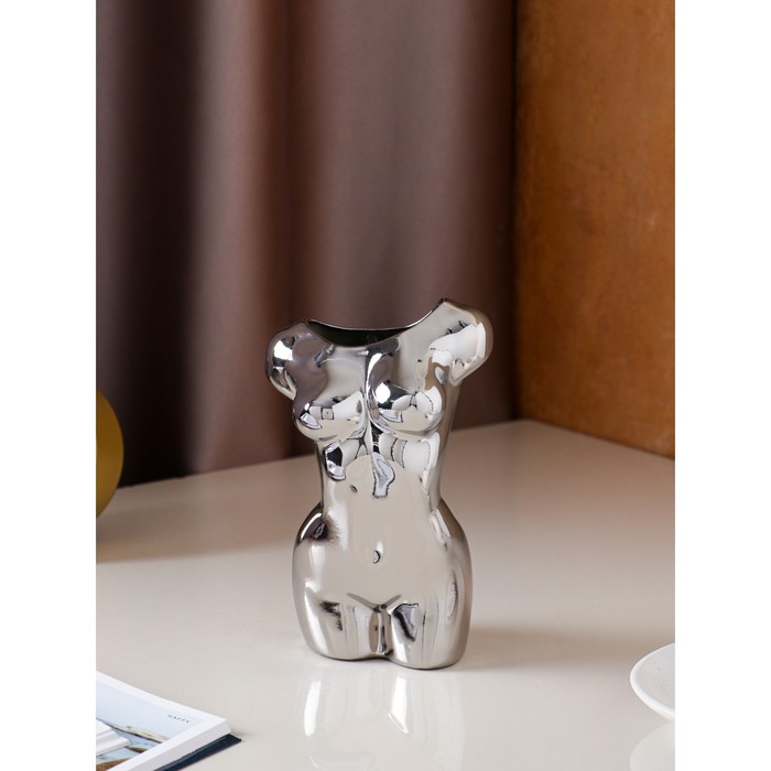 Ваза керамическая "Муза", настольная, серебристая, 19 см
Ваза керамическая "Муза", настольная, серебристая, 19 см