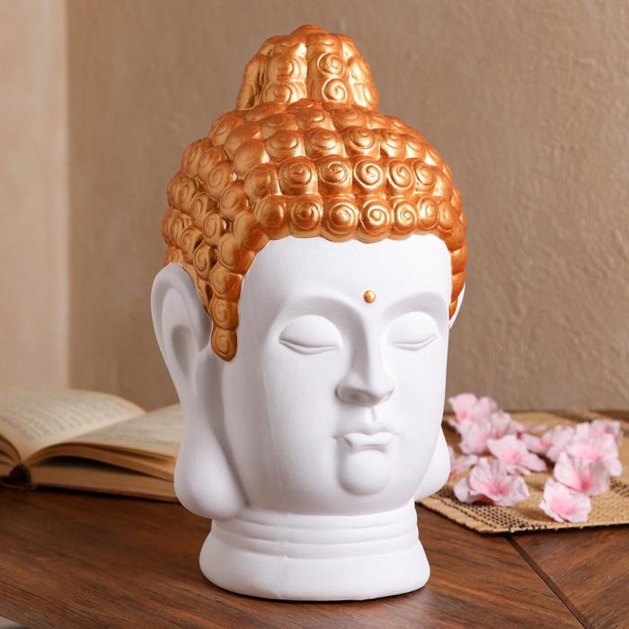 Копилка "Голова Будды", белая с золотом, керамика, 32 см
Копилка "Голова Будды", белая с золотом, керамика, 32 см