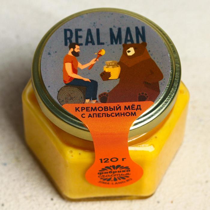 Кремовый мёд с апельсином Real man, 120 г.
Кремовый мёд с апельсином Real man, 120 г.