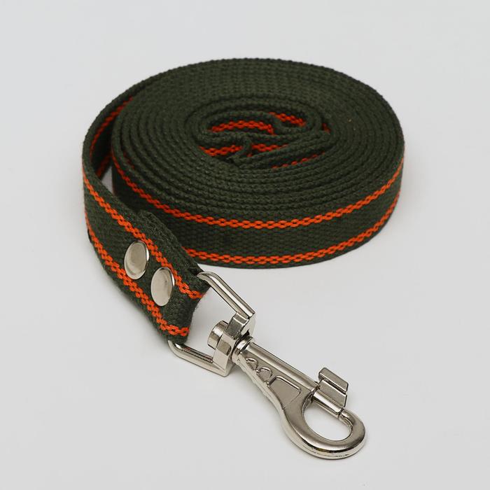 Поводок брезентовый, 2,7 м х 2,5 см, хаки/оранжевый 
Поводок брезентовый, 2,7 м х 2,5 см, хаки/оранжевый