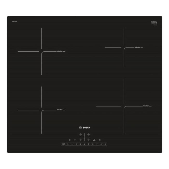 Варочная поверхность Bosch PUE611FB1E, индукционная, 4600 Вт, 4 конфорки, сенсор, черная
Варочная поверхность Bosch PUE611FB1E, индукционная, 4600 Вт, 4 конфорки, сенсор, черная