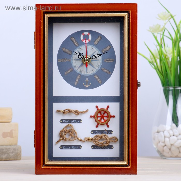 Ключница дерево с часами "Форватер" 25х15,5х7 см
Ключница дерево с часами "Форватер" 25х15,5х7 см