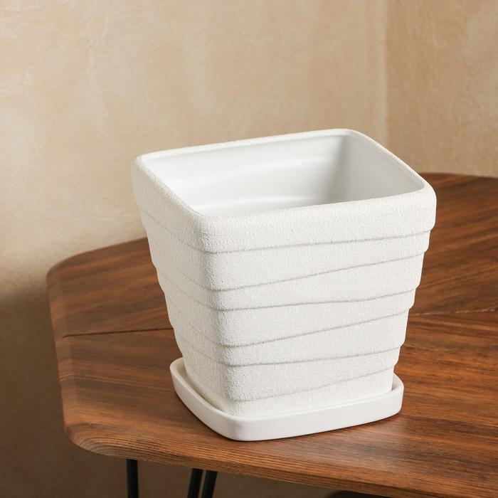 Горшок для цветов "Квадрат волна", шёлк, белый, керамика, 4.5 л
Горшок для цветов "Квадрат волна", шёлк, белый, керамика, 4.5 л