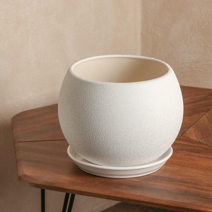 Горшок для цветов "Шар" шёлк, белый, керамика, 9 л
Горшок для цветов "Шар" шёлк, белый, керамика, 9 л
