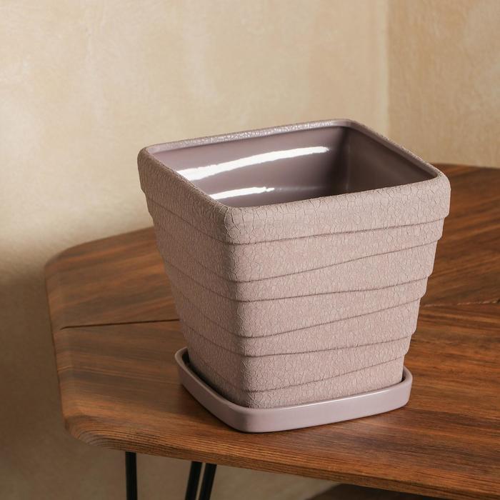 Горшок для цветов "Квадрат", волна, шёлк, аметист, керамика, 4.5 л
Горшок для цветов "Квадрат", волна, шёлк, аметист, керамика, 4.5 л