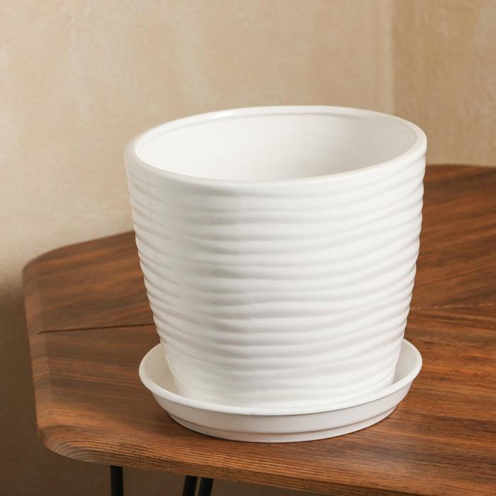 Горшок для цветов "Грация" волна, глянец, белый, керамика, 4.3 л 
Горшок для цветов "Грация" волна, глянец, белый, керамика, 4.3 л