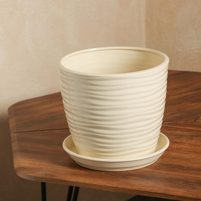 Горшок для цветов "Грация", волна, глянец, бежевый, керамика, 4.3 л
Горшок для цветов "Грация", волна, глянец, бежевый, керамика, 4.3 л