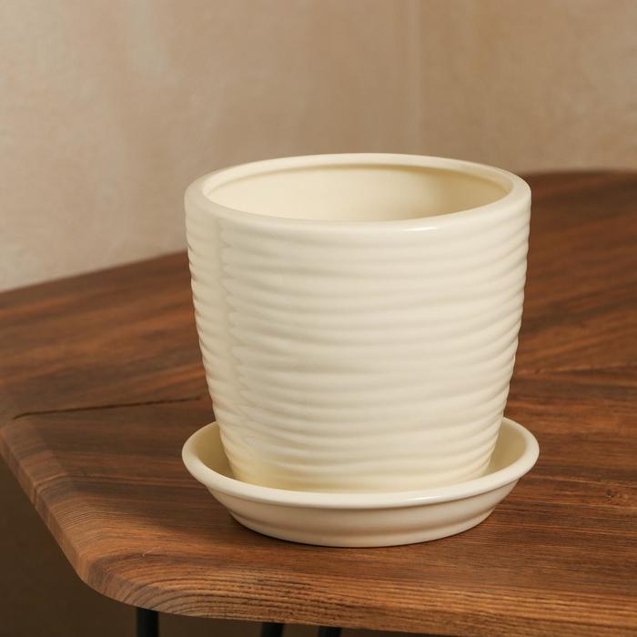 Горшок для цветов "Грация", волна, глянец, бежевый, керамика, 1 л
Горшок для цветов "Грация", волна, глянец, бежевый, керамика, 1 л