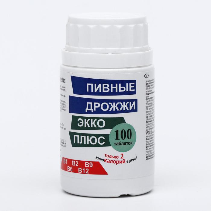 Пивные дрожжи «Экко плюс» без добавок, 100 таблеток
Пивные дрожжи «Экко плюс» без добавок, 100 таблеток
