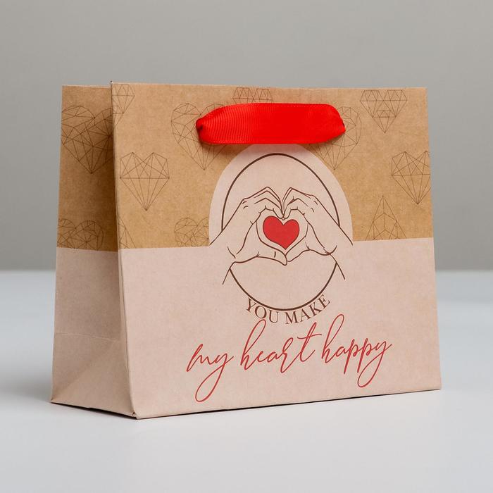 Пакет крафтовый горизонтальный Happy, S 15 × 12 × 5.5 см
Пакет крафтовый горизонтальный Happy, S 15 × 12 × 5.5 см