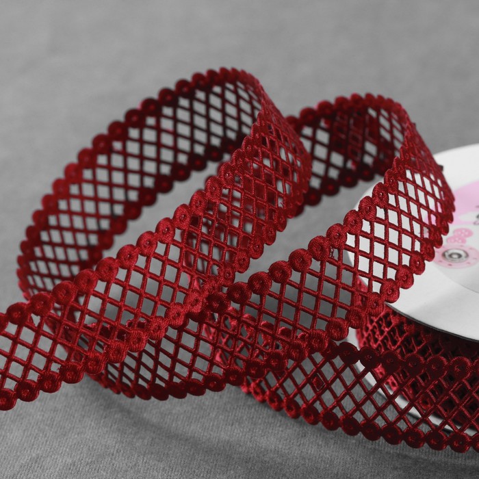 Лента фигурная «Ромбы резные», 22 мм, 9 ± 0,5 м, цвет бордовый
Лента фигурная «Ромбы резные», 22 мм, 9 ± 0,5 м, цвет бордовый